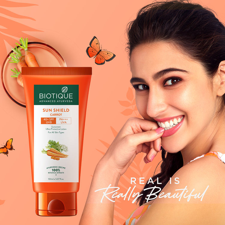Biotique Bio Carrot Ultra Soothing Face Lotion 40+ SPF UVA/UVB Sunscreen For All Skin Types
(150ml)