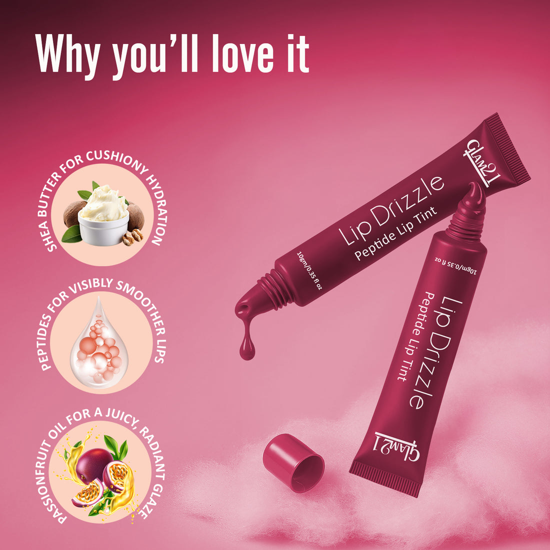Glam21 Lip Drizzle Peptide Lip Tint (03 Rasberry Jelly)