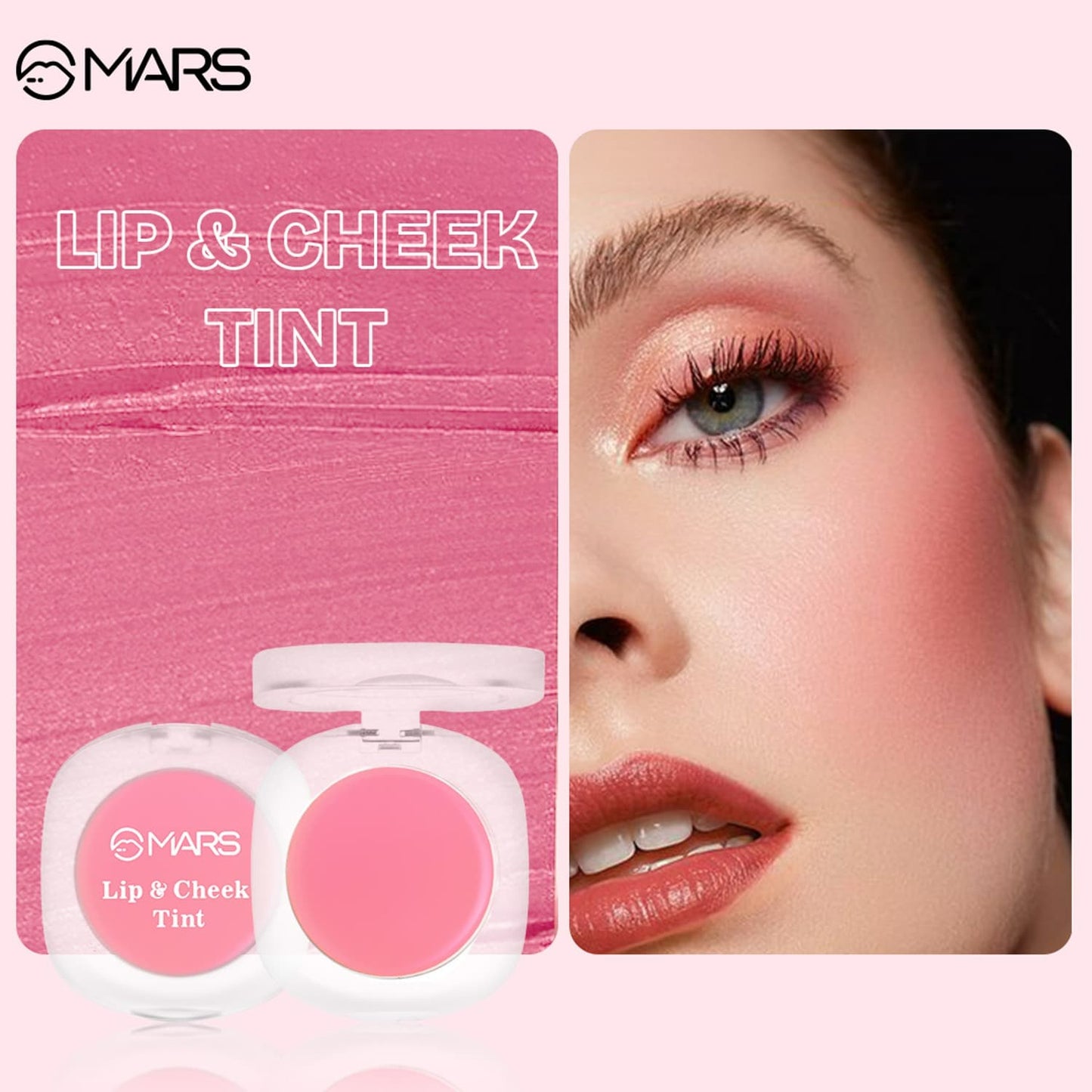 MARS Lip & Cheek Tint for Bold Pop Color (01-Dusty Rose)