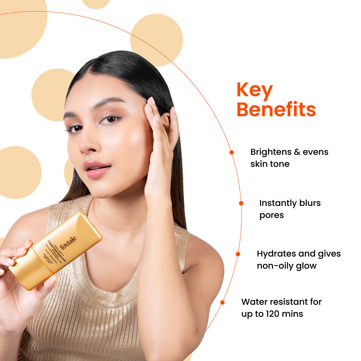 Foxtale SPF 50 Tinted Fluid Sunscreen with Niacinamide (06 Coco)