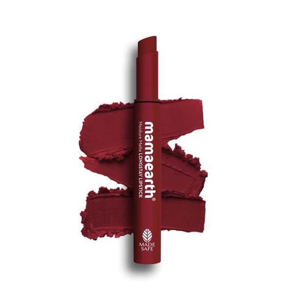 Mamaearth Moisture Matte Longstay Lipstick with Avocado Oil & Vitamin E (red caramel)