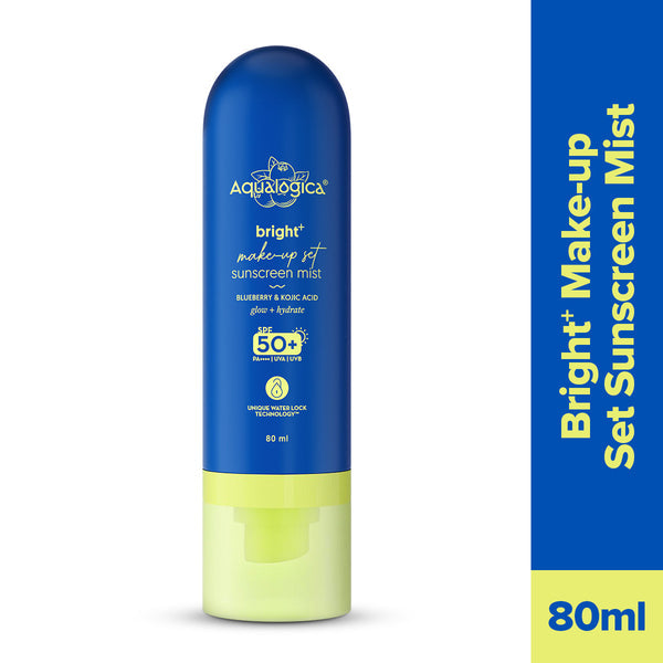 Aqualogica Bright+ Makeup-Set Sunscreen Mist SPF 50+ PA++++ with Blueberry & Kojic Acid