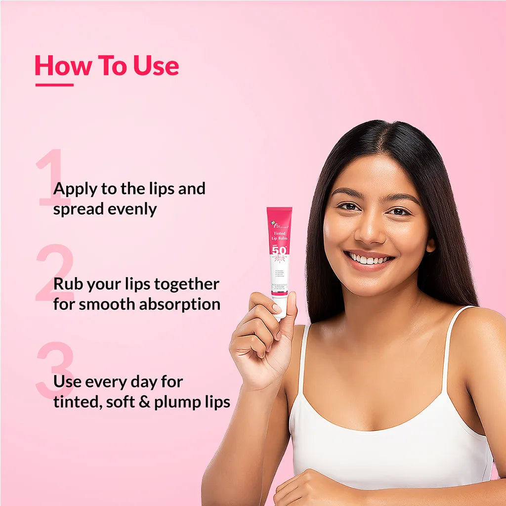 Fixderma Tinted Lip Balm SPF 50+ | Best Tinted Lip Balm for Dry Lips with SPF 50+