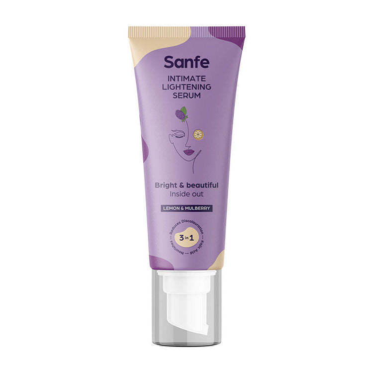 Sanfe Intimate Lightening Serum For Dark Underarms Inner Thighs Knees And Bikini Area (50gm)
