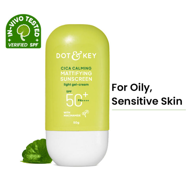 Dot & Key Cica Calming Mattifying Sunscreen In-Vivo Tested SPF 50+ PA++++, With Niacinamide
(50 g)