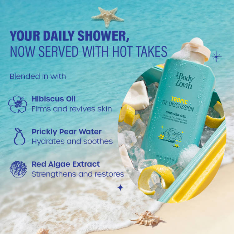 Plum BodyLovin’ Tropic Of Discussion Shower Gel, Firming & Tightening, Fresh Tropical Fragrance (250ml)