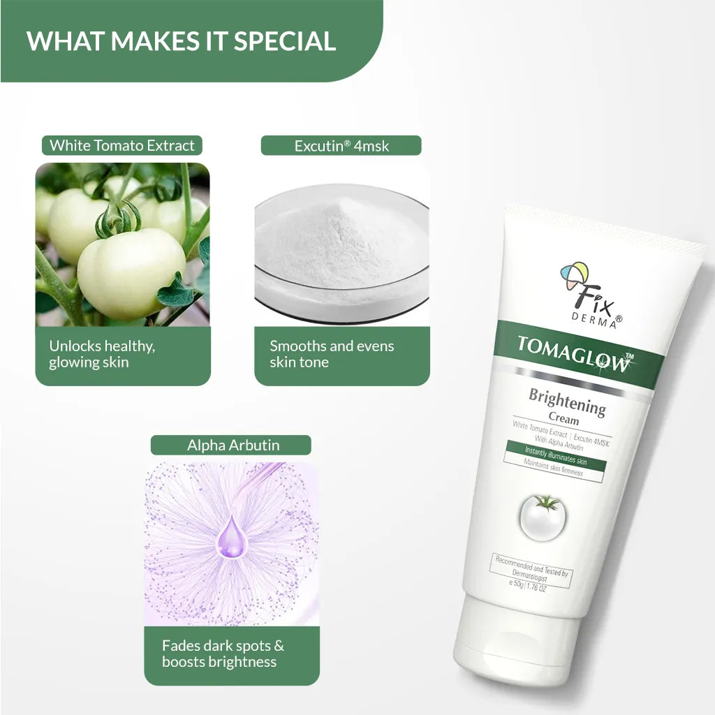 Fixderma Tomaglow Brightening Cream | Effectively Removes Tan & Brightens skin