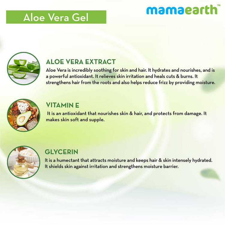Mamaearth Aloe Vera Gel with Pure Aloe Vera & VitaminE for Skin & Hair 300ml| Hydrates, Soothes Skin (300ml)