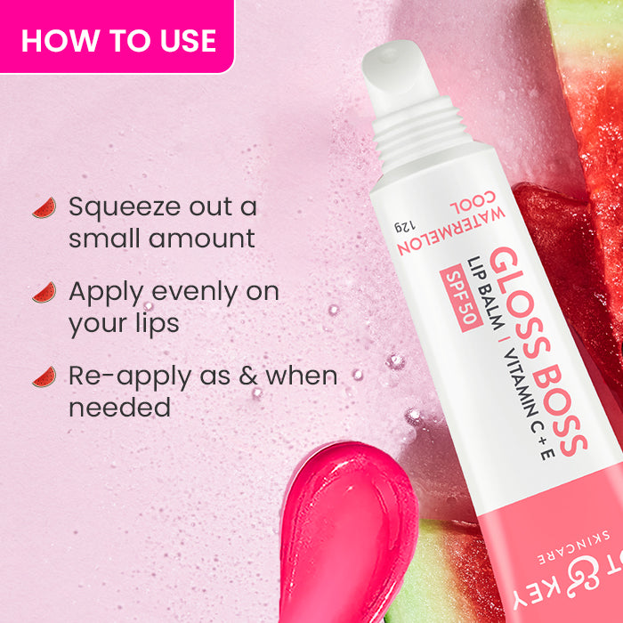 Dot & Key Vitamin C + E Brightening Lip Balm with SPF 50+ (03Watermelon Cool Medium Tinted)