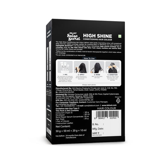 BBLUNT High Shine Conditioning Hair Colour - Natural Black (Shade 1)