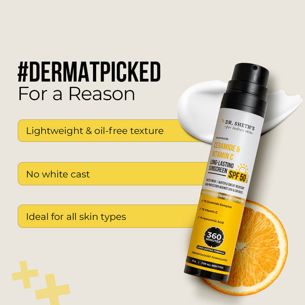 Dr. Sheth's Sunscreen Ceramide & Vitamin C Long Lasting Sunscreen - 50gm