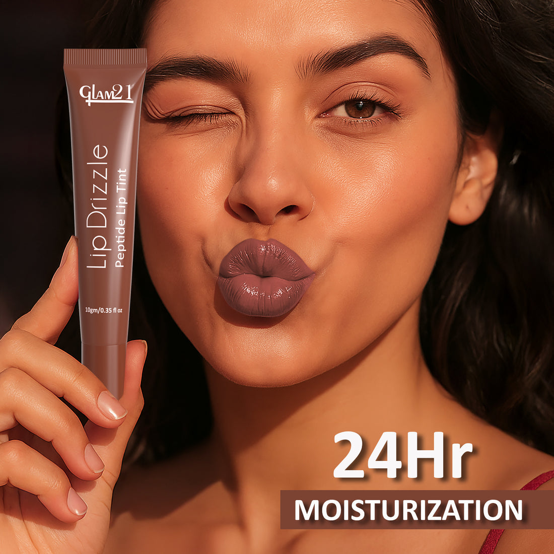 Glam21 Lip Drizzle Peptide Lip Tint (02 Espresso Fudge)