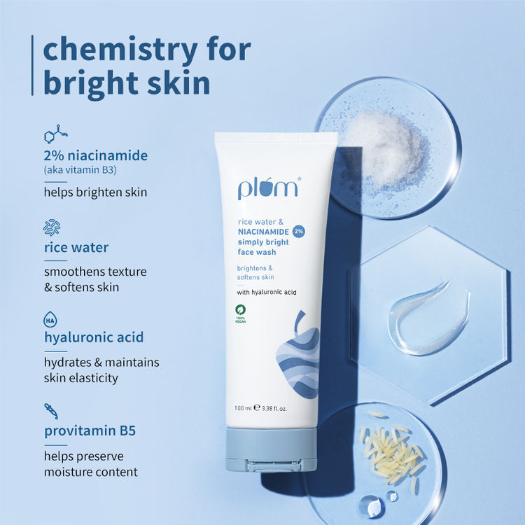 Plum 2% Niacinamide Face Wash With Rice Water (100ml)