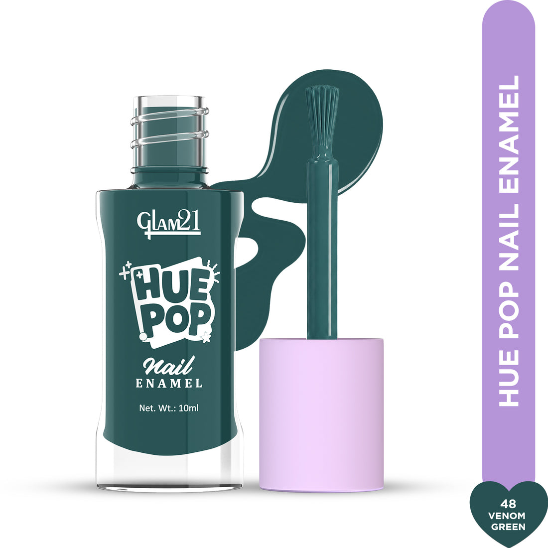 Glam21 Hue Pop Nail Paint / 48 Venom Green