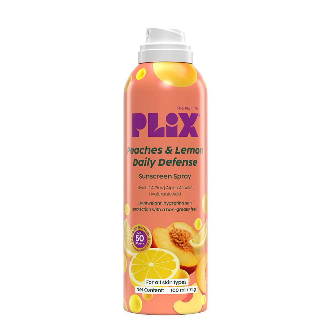 Plix Peaches & Lemon Body Sunscreen Spray SPF 50 PA++++ (100ml)