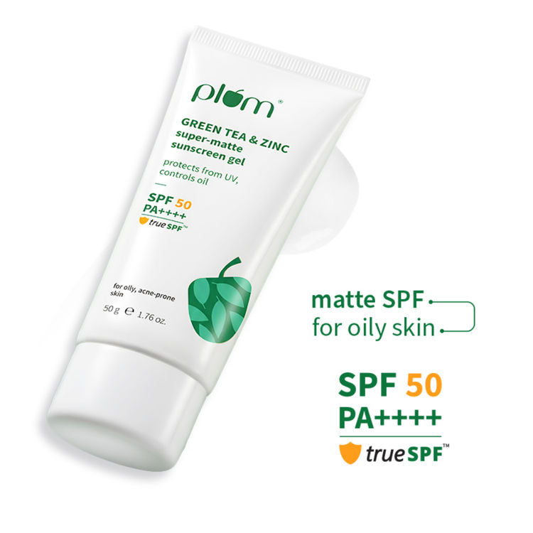 Plum Green Tea & Zinc Super-Matte SPF 50 Sunscreen Gel For Oily, Combination Skin, No White Cast
(50g)