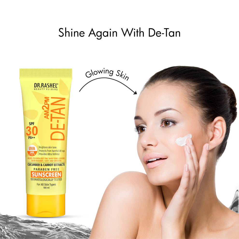 Dr Rashel Detan Sunscreen SPF 30 PA+++ | UVA/UVB Protection | Tan Removal - 100 ml