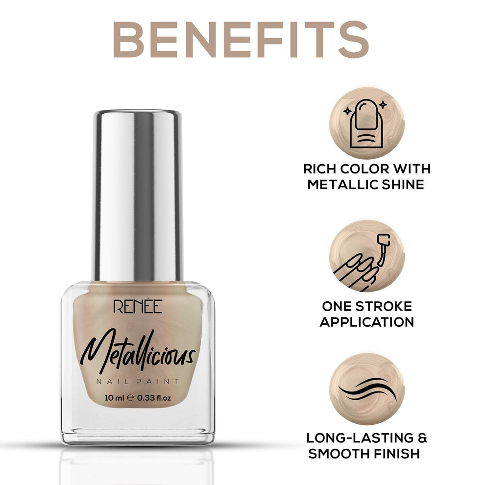 RENEE Metallicious Nail Paint (06 Gold Brass)