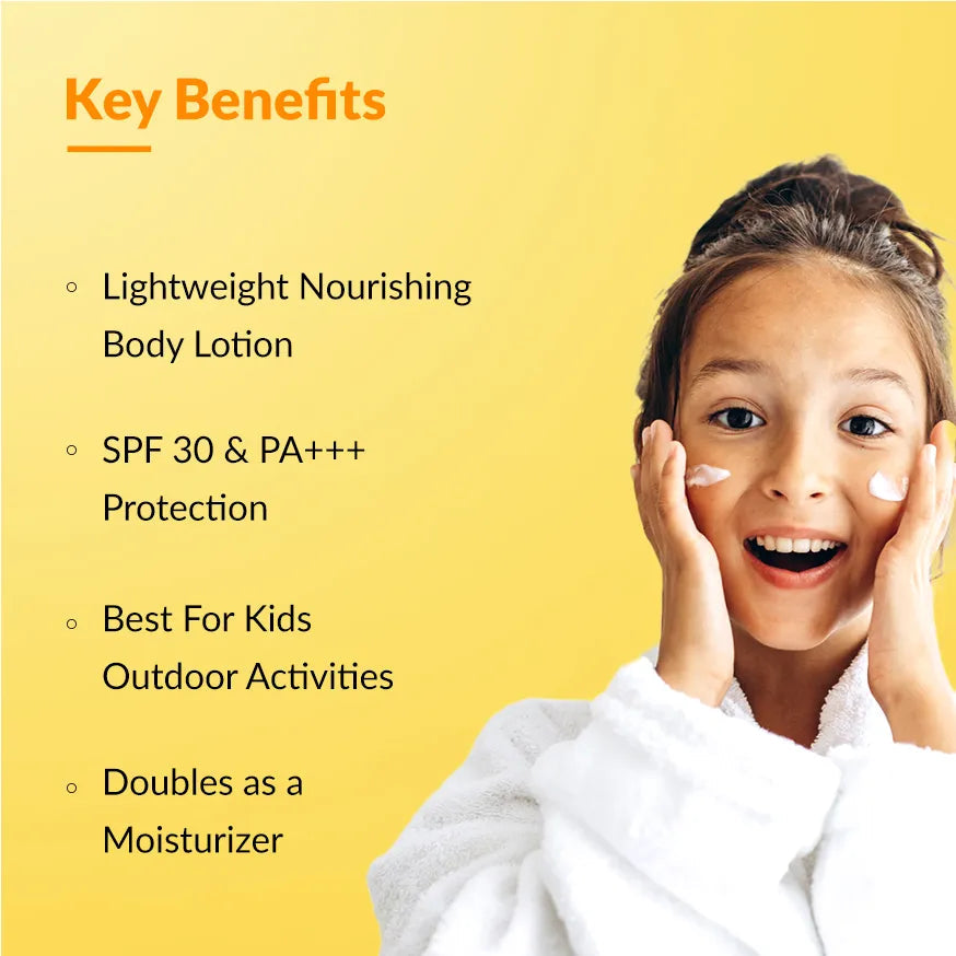 Fixderma Shadow Kids SPF 30+ Lotion | A Hypoallergenic Sunscreen for delicate skin of kids (75g)