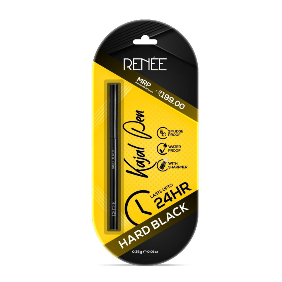 RENEE Hard Black Kajal Pen with Sharpener