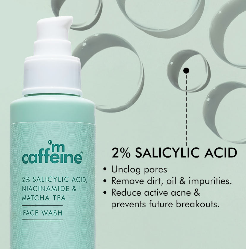 Mcaffeine 2% Salicylic Acid Niacinamide & Matcha Tea Face Wash - 100 ml