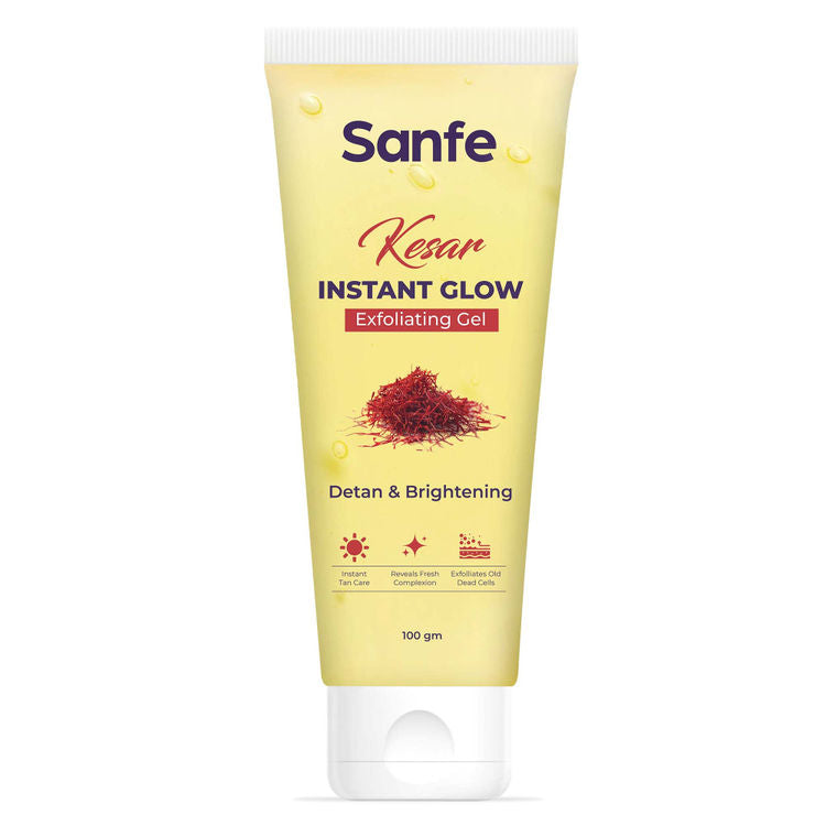 Sanfe Kesar Instant Glow Exfoliating Gel - Visibly removes tan, brighten skin, AHA Exfoliation, 100g
(100g)