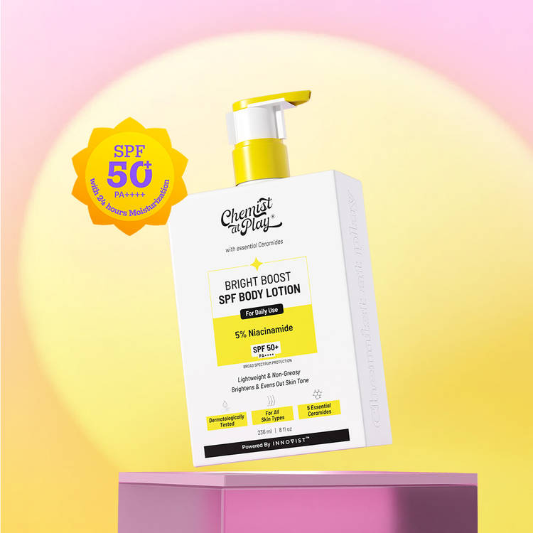 Chemist at Play Bright Boost SPF Body Lotion, SPF 50+ PA++++, 24 hours moisturization
(236ml)
