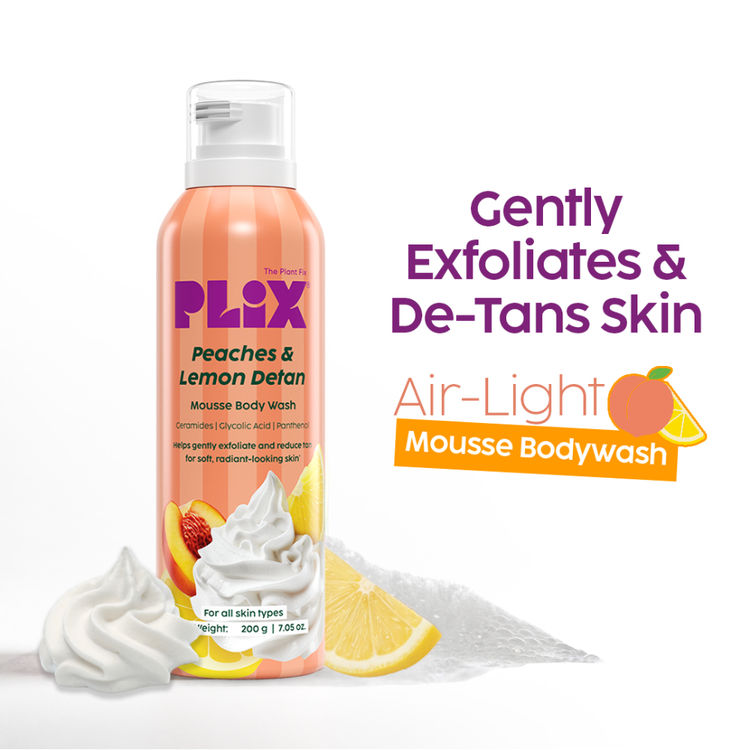 Plix Peaches & Lemon De-Tan Mousse Body Wash
(200g)