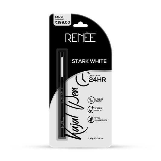 RENEE Stark White Kajal Pen with Sharpener