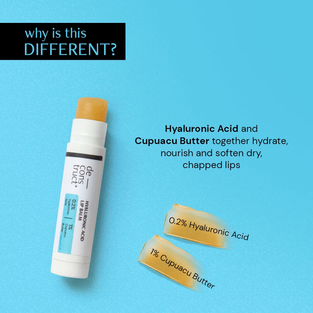 Deconstruct Hyaluronic Acid Lip Balm- 0.2% Hyaluronic Acid + 1% Cupuacu Butter | Overnight Lip Balm