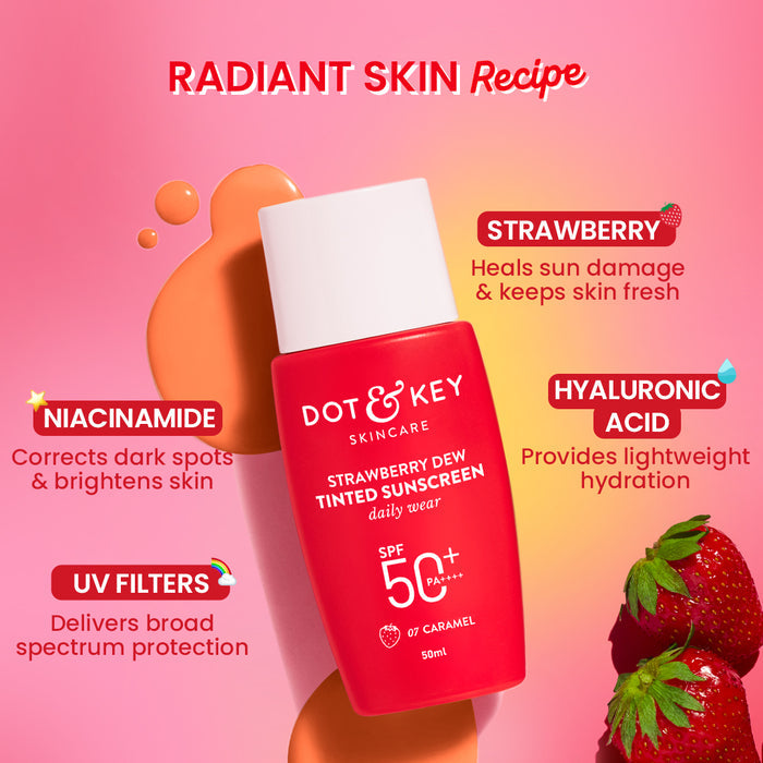 Dot & Key Strawberry Dew Tinted Sunscreen SPF 50+ PA++++ (Beige Medium Deep - 05)