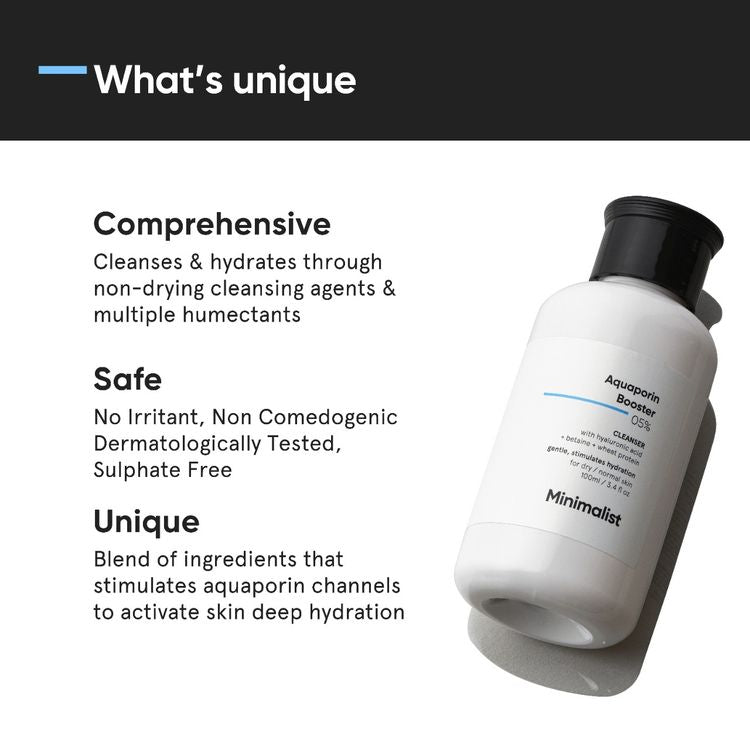 Minimalist 5% Aquaporin Booster Face Wash With Hyaluronic Acid For Dry Skin
(100ml)