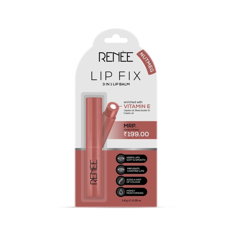 Renee Cosmetics Lip Fix Lip Balm- 02 Nutmeg
(1.6 g)
