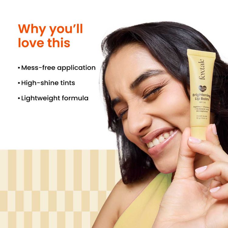 Foxtale Brightening Lip Balm With Peptides, Vitamin C & Hyaluronic Acid - Clear Glaze
(12g)