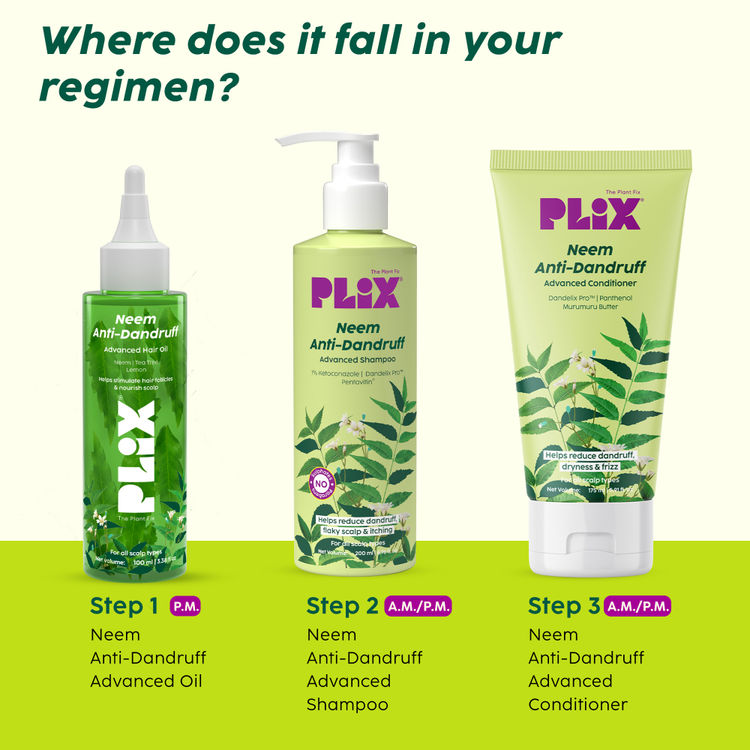 Plix Neem Anti-Dandruff Advanced Hair Oil (for Soothing Scalp, Reducing Flakes & Enhancing Hair Texture)