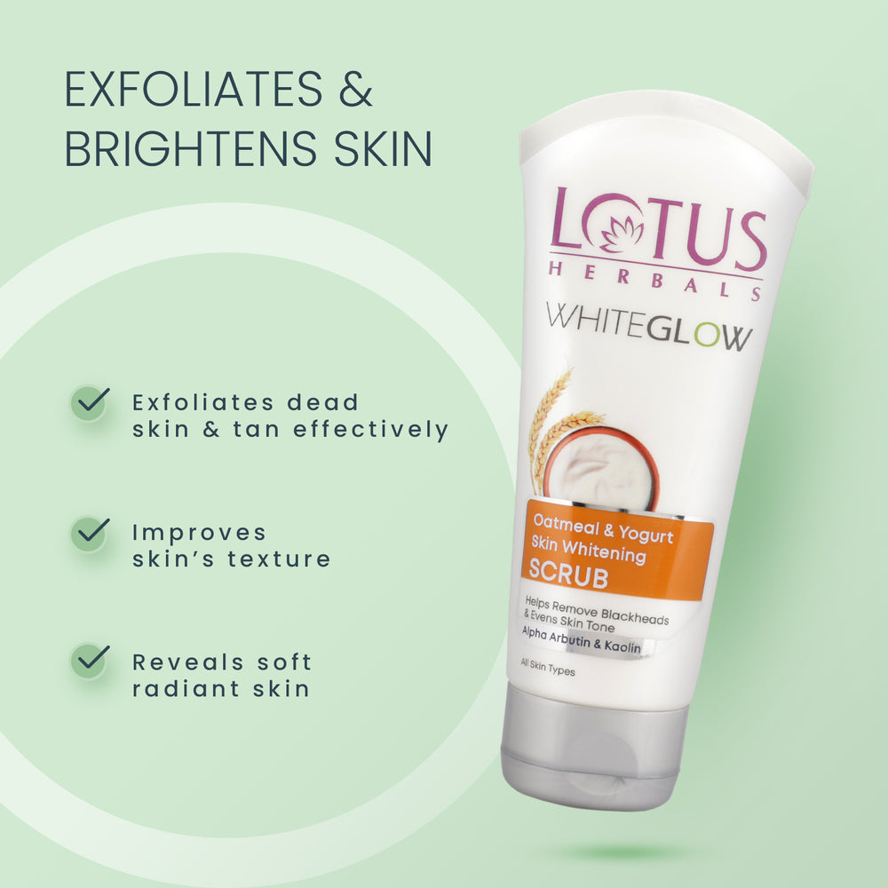 Lotus Herbals WhiteGlow Skin Brightening Oatmeal & Yogurt Scrub 100g