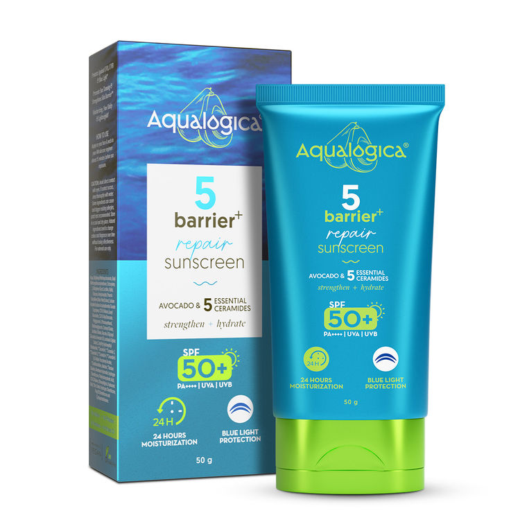 Aqualogica 5 Barrier+ Repair Sunscreen with Avocado & 5 Essential Ceramides 50 gm