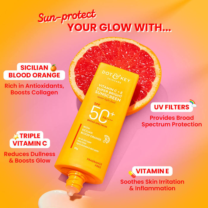 Dot & Key Vitamin C + E Sunscreen, SPF 50+ PA++++ (50g)