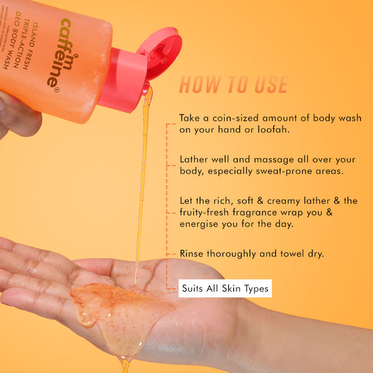 MCaffeine Island Fresh 3-in-1 Perfume Body Wash - Odour Control, 5% Niacinamide, Musky Scent
(250ml)