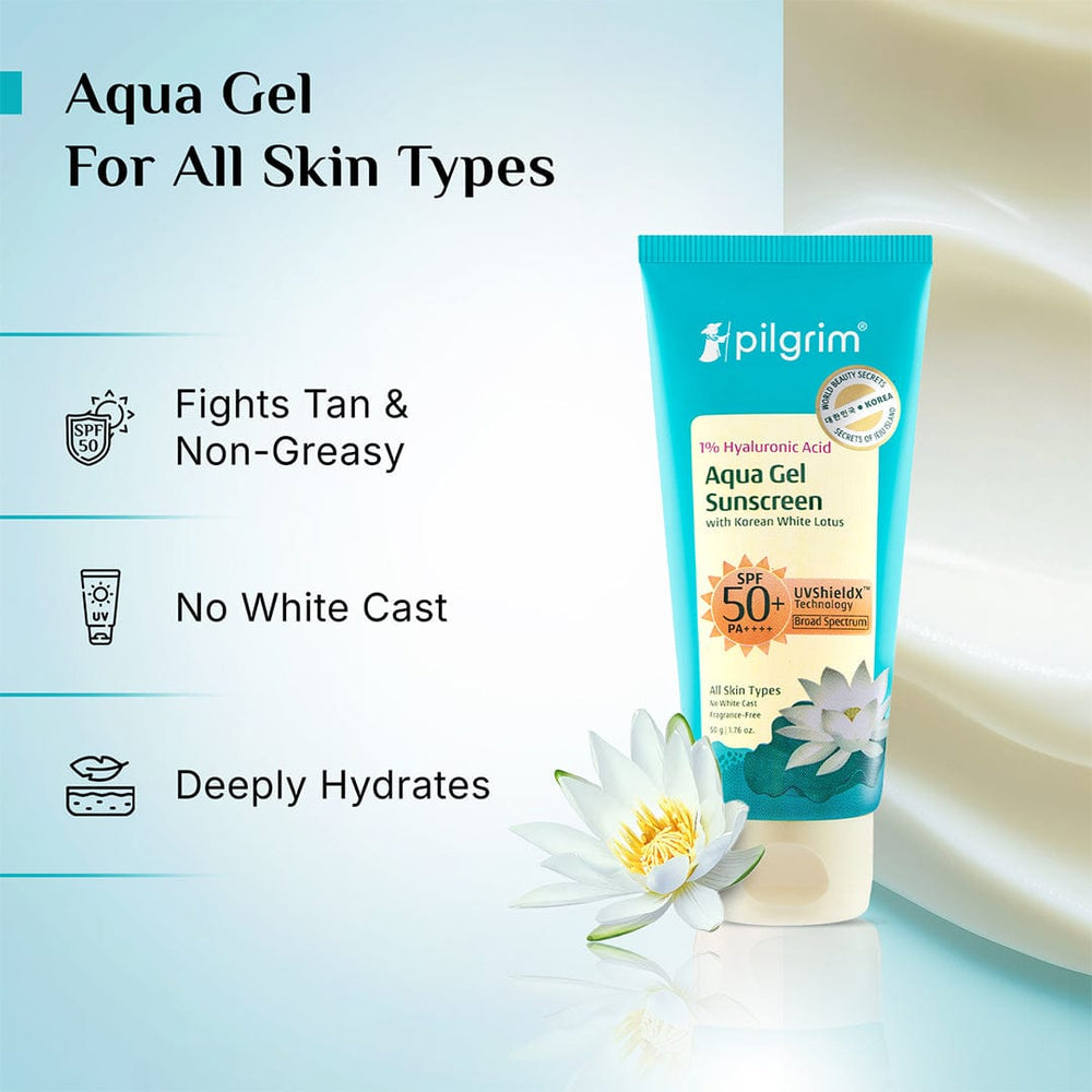 Pilgrim 1% Hyaluronic Acid Aqua Sunscreen Gel SPF 50 PA++++