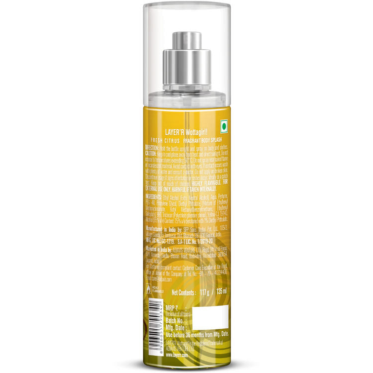 Layer'r Wottagirl Fresh Citrus Body Splash For Her
(135ml)