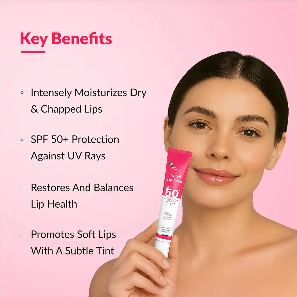 Fixderma Tinted Lip Balm SPF 50+ | Best Tinted Lip Balm for Dry Lips with SPF 50+