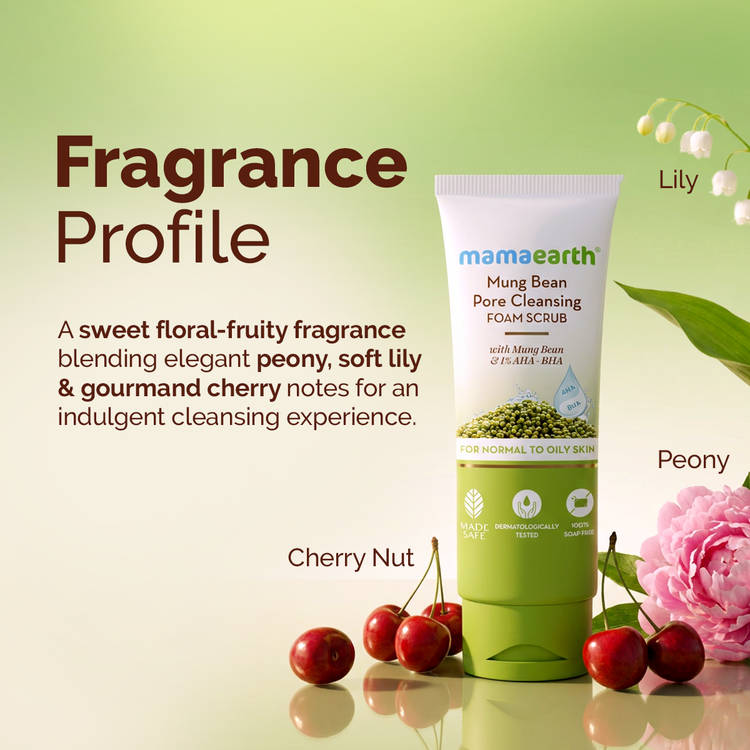 Mamaearth Mung Bean Pore Cleansing Foam Scrub
(100g)