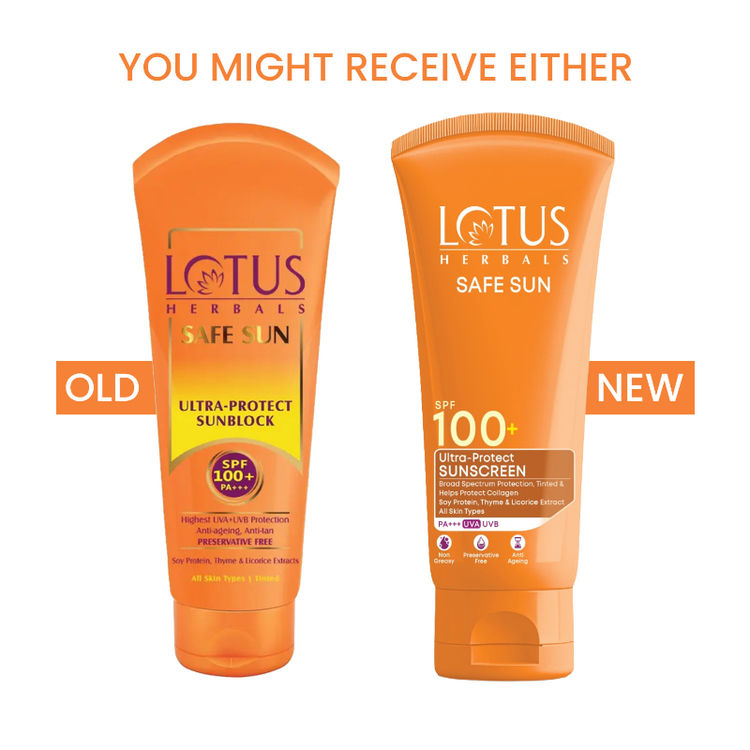 Lotus Herbals SafeSun Ultra-Protect Sunscreen PF 100+ PA+++, Tinted, Anti-Ageing, For All Skin Types (50gm)