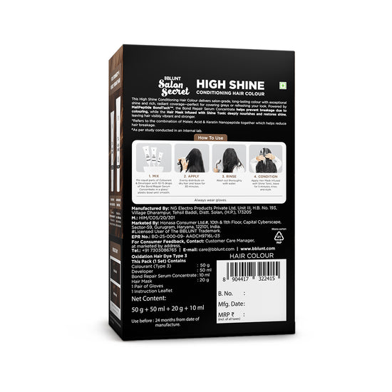 BBLUNT High Shine Conditioning Hair Colour - Coffee Natural Brown (Shade 4.31)