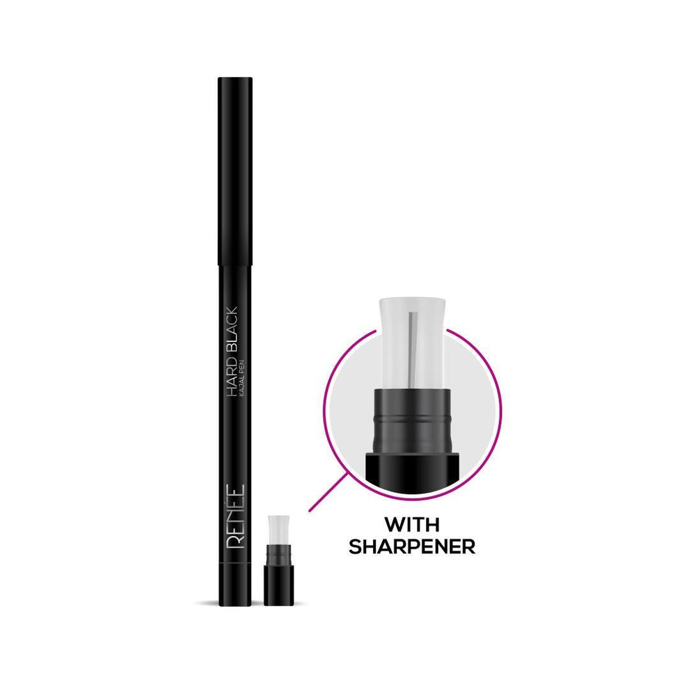 RENEE Hard Black Kajal Pen with Sharpener