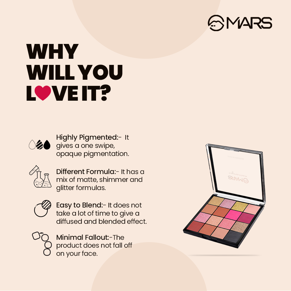 Mars 16 Color Eyeshadow Palette- Mesmereyes (01)