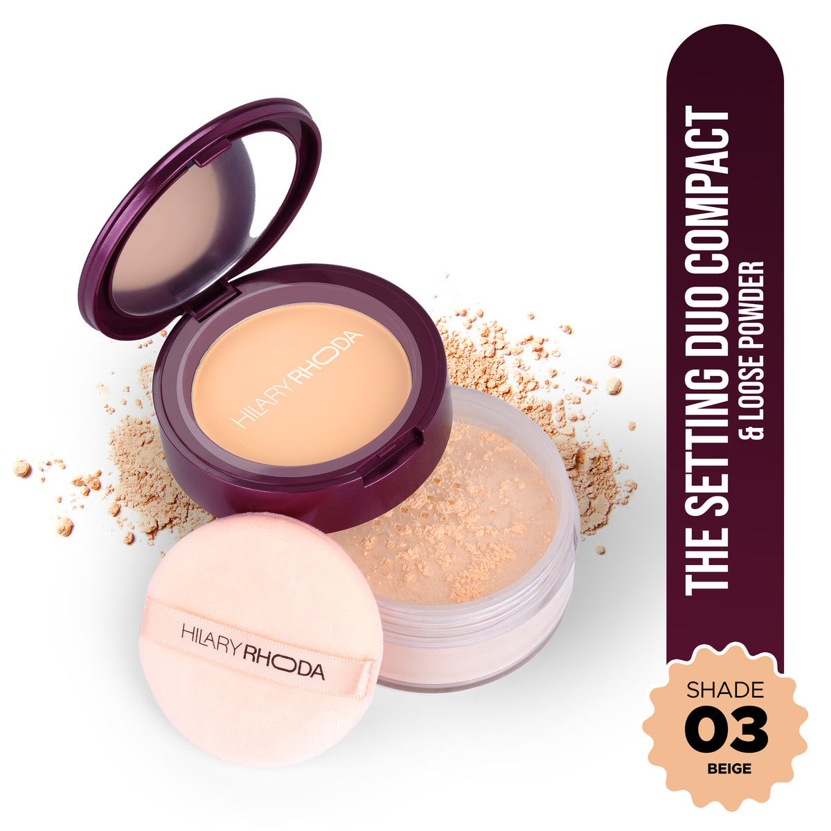 Hilary Rhoda The Setting Duo Compact & Loose Powder (Beige 03)