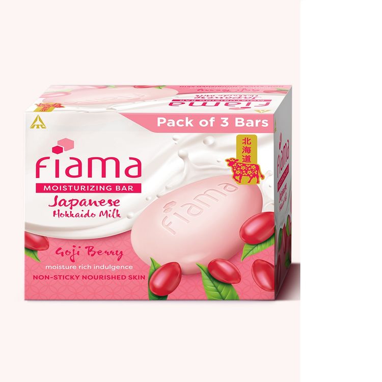 Fiama Japanese Hokkaido Milk & Goji Berry Moisturizing Soap Bars - Pack of 3
(375g)