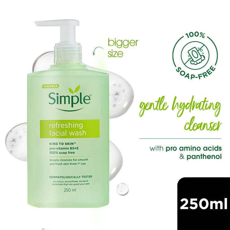 Simple Kind to Skin Refreshing Facewash Mild Face Wash for Sensitive Skin
(250ml)